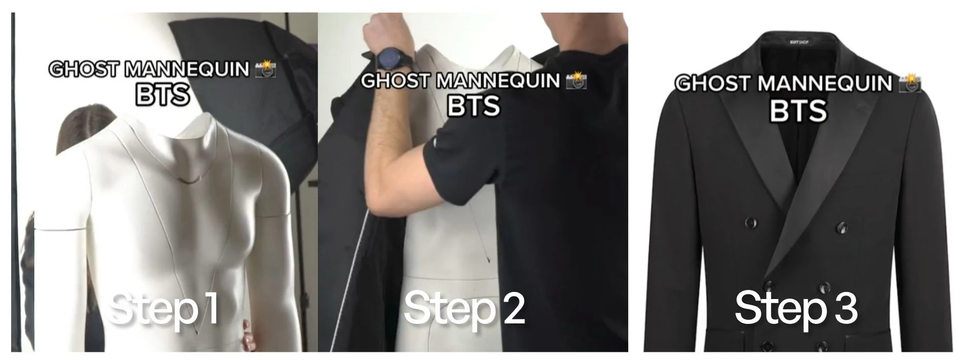 The 3 steps to follow to achieve a ghosting effect using the traditional method