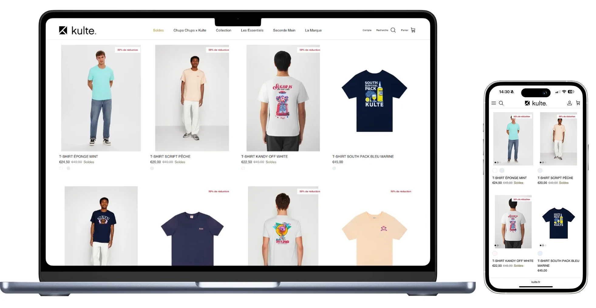 Kulte's website dressed by Veeton