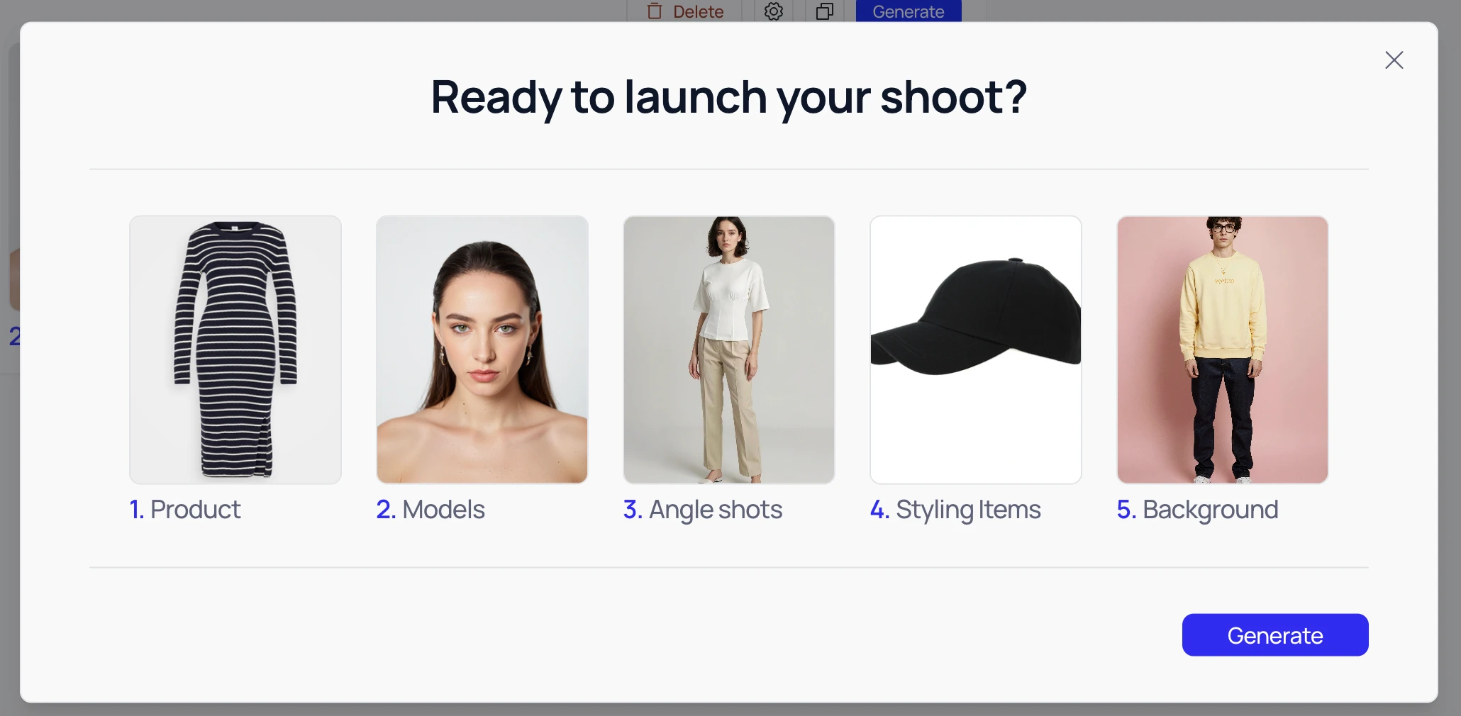 How to launch your AI Photoshoot with Veeton