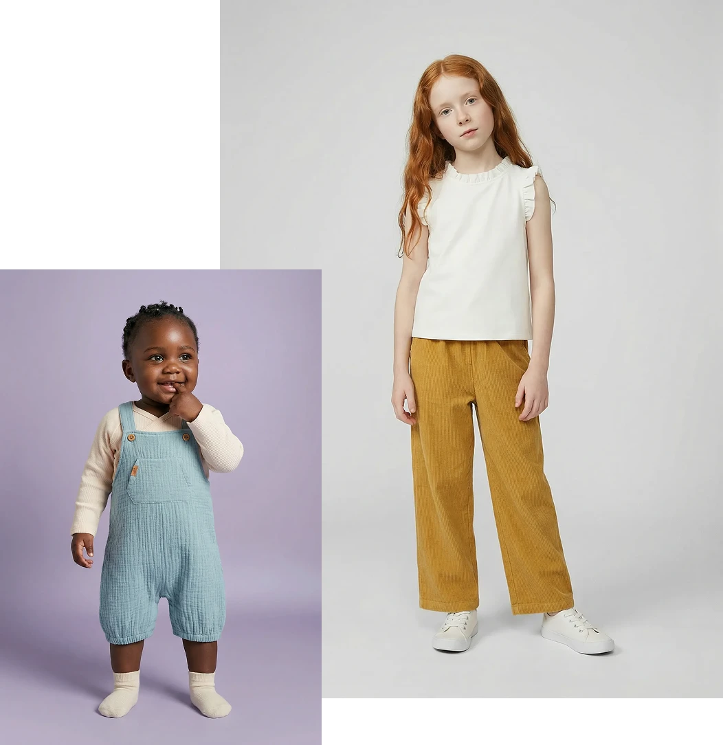 KI-generierte Baby- und Kindermodels für Mode