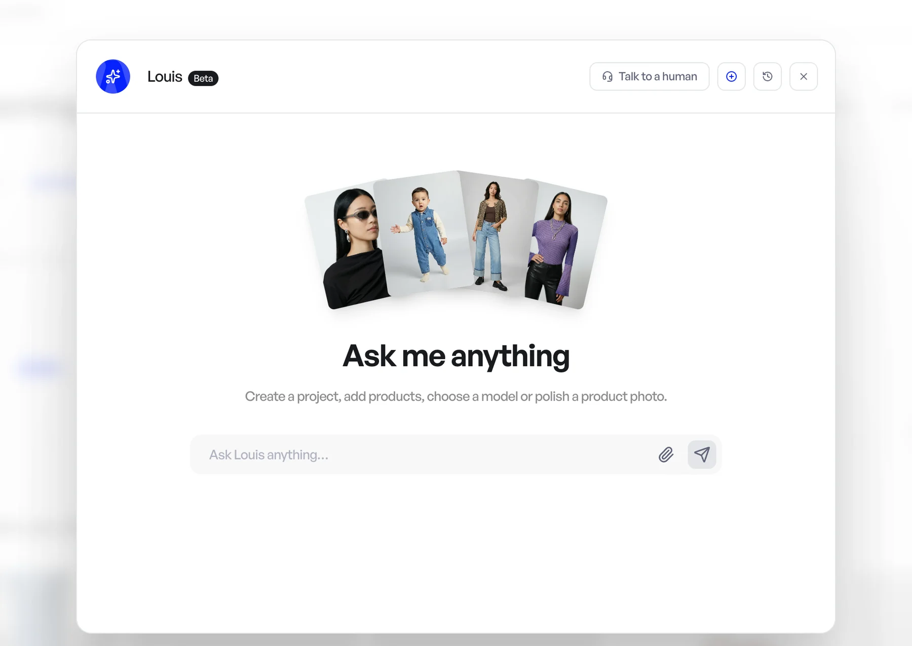 Louis's chat panel open beside the Veeton dashboard
