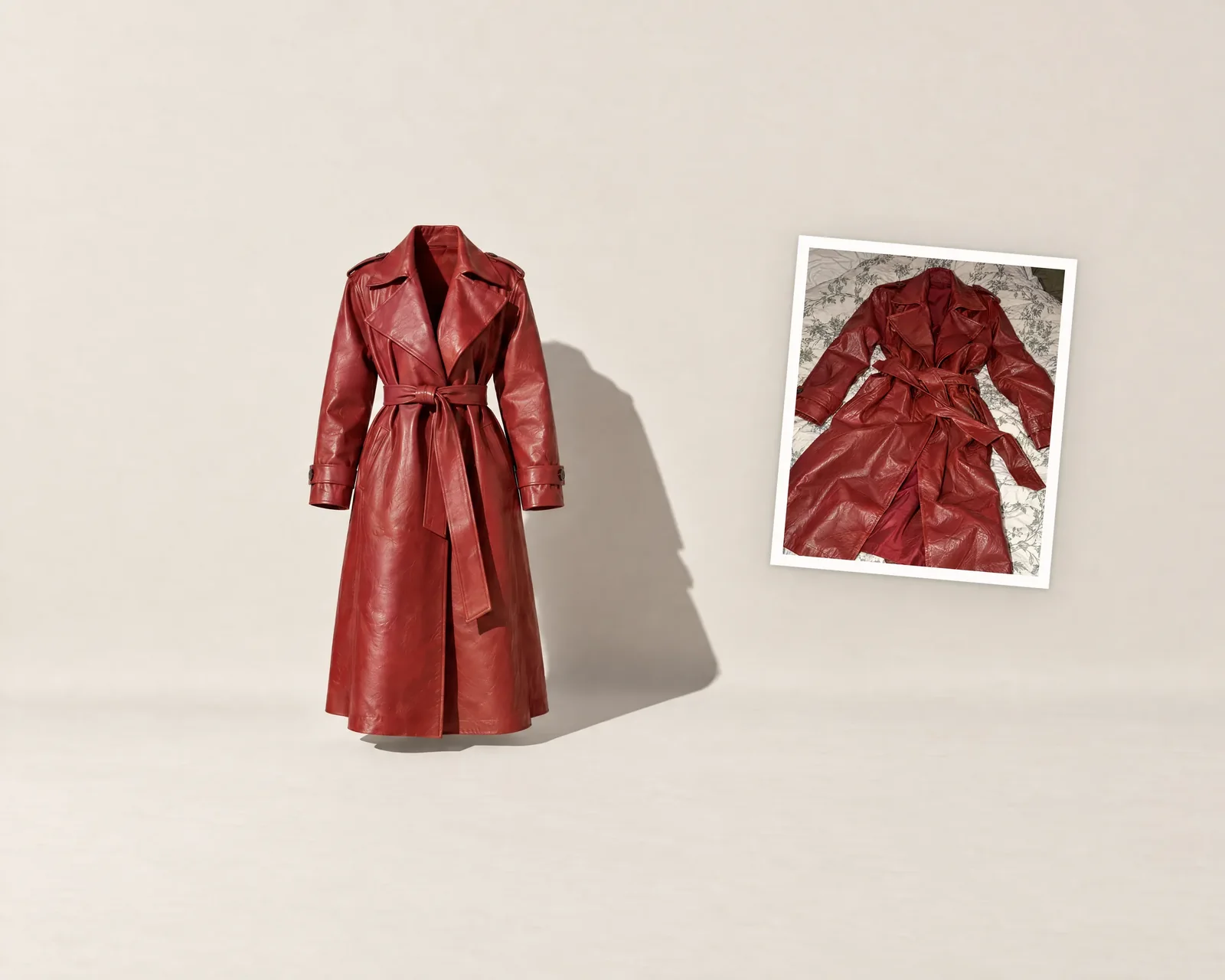 A ghost mannequin packshot of a jacket on a plain background